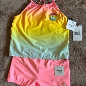 Hurley Vibrant Pink and Yellow Swimsuit